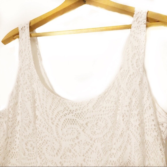 Apt 9 Lace Skater Dress White Scoop Neck Summer - Picture 2 of 6